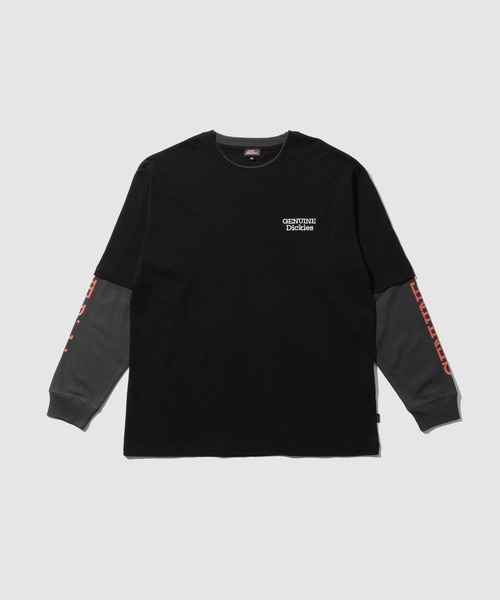 Dickies(ディッキーズ)の「【GENUINE Dickies/ジェニュイン ディッキーズ】刺繍 フェイクレイヤード ロングスリーブTシャツ(Tシャツ/カットソー・メンズ・ホワイト/ブラック・M/L/XL)」の17枚目の写真