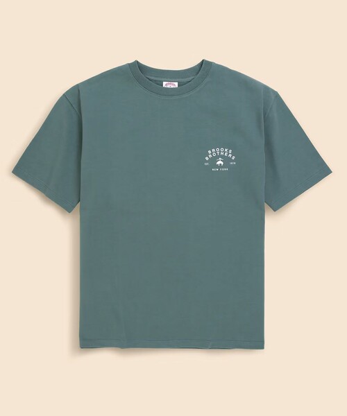 BROOKS BROTHERS(ブルックスブラザーズ)の「USAコットンジャージー ヘビーウェイト グラフィックロゴ Tシャツ(Tシャツ/カットソー・メンズ・モスグリーン/ホワイト/ネイビー/グレー・MEDIUM/SMALL/X-LARGE/LARGE)」の3枚目の写真