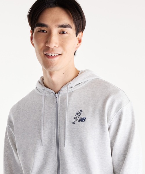 NEW BALANCE(ニューバランス)の「大谷翔平オールウェイズオンロゴスウェットフルジップ(パーカー・メンズ・ヘザーグレー/グレイッシュブルー/ブラック・LARGE/SMALL/XXX-LARGE/XX-LARGE)」の12枚目の写真