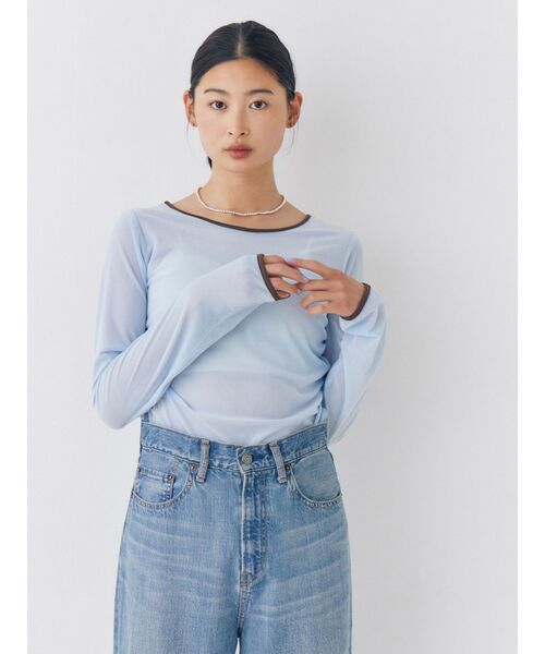 Ungrid(アングリッド)の「バックオープンベロアロングスリーブTee(Tシャツ/カットソー・レディース・ブラウン/ブルー/アイボリー・FREE)」の12枚目の写真