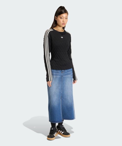 adidas(アディダス)の「アディダス オリジナルス スリム ソリッド スパイク ニット スウェットシャツ / トレーナー / アディダスオリジナルス adidas Originals(Tシャツ/カットソー・レディース・ブラック・X-LARGE/X-SMALL/MEDIUM/XX-LARGE/LARGE/SMALL)」の5枚目の写真