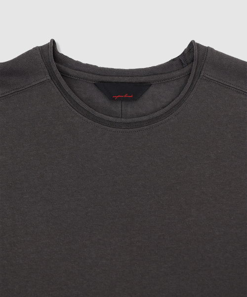 ANYTIME LOREAK（エニタイムロレーク）の「YUCCA RAW-EDGE HALF KNIT - CHARCOAL（Tシャツ/カットソー・メンズ・チャコール・LARGE/MEDIUM）」の3枚目の写真