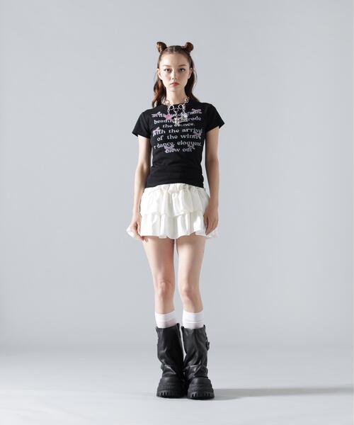L.H.P(エルエイチピー)の「MAVYTH/メヴィス/LETTERRING RIBBON TEE(Tシャツ/カットソー・レディース・ホワイト/ブラック・M/S)」の5枚目の写真