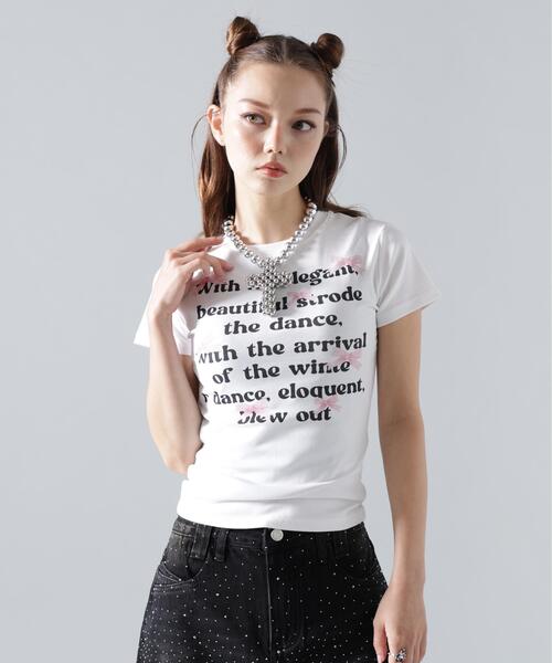 L.H.P(エルエイチピー)の「MAVYTH/メヴィス/LETTERRING RIBBON TEE(Tシャツ/カットソー・レディース・ホワイト/ブラック・M/S)」の9枚目の写真
