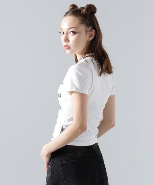 L.H.P(エルエイチピー)の「MAVYTH/メヴィス/LETTERRING RIBBON TEE(Tシャツ/カットソー・レディース・ホワイト/ブラック・M/S)」の11枚目の写真