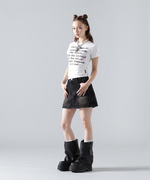 L.H.P(エルエイチピー)の「MAVYTH/メヴィス/LETTERRING RIBBON TEE(Tシャツ/カットソー・レディース・ホワイト/ブラック・M/S)」の13枚目の写真