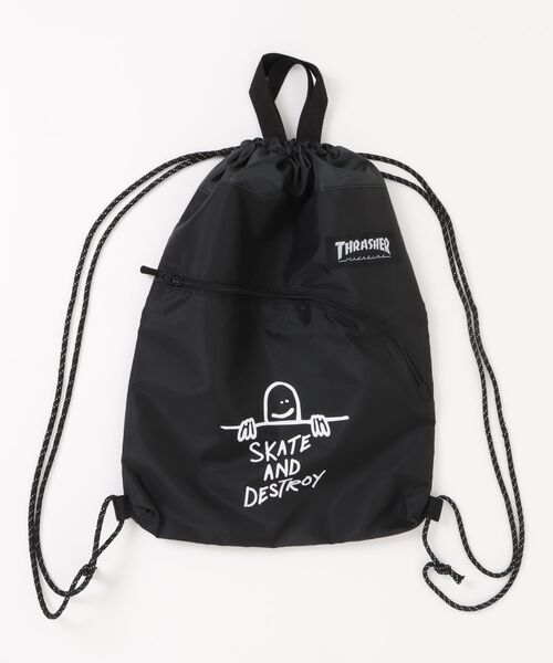THRASHER(スラッシャー)の「/THRASHER/ Knapsack(バックパック/リュック・メンズ・ブラック×ホワイト・FREE)」の1枚目の写真