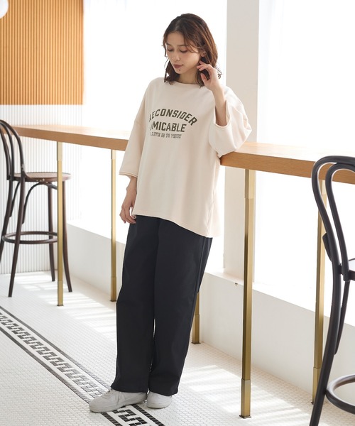 Honeys（ハニーズ）の「イージーストレート（股下６６ｃｍ）（その他パンツ・レディース・ネイビー/ブラウン系その他2/ブラック・LL/M/S/3L/L）」の6枚目の写真