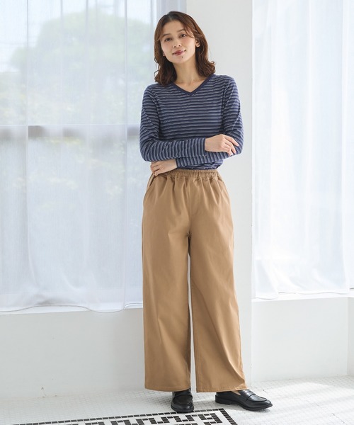 Honeys（ハニーズ）の「イージーストレート（股下６６ｃｍ）（その他パンツ・レディース・ネイビー/ブラウン系その他2/ブラック・LL/M/S/3L/L）」の8枚目の写真