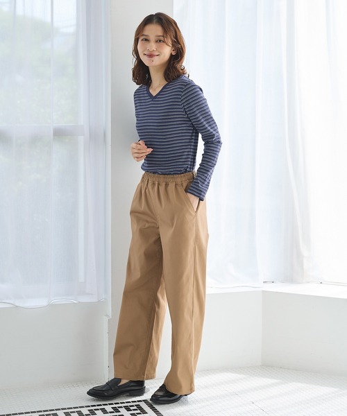 Honeys（ハニーズ）の「イージーストレート（股下６６ｃｍ）（その他パンツ・レディース・ネイビー/ブラウン系その他2/ブラック・LL/M/S/3L/L）」の9枚目の写真