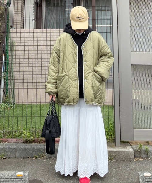 notch.(ノッチ)の「【notch. by KR】リバーシブルボアキルティングJK(ブルゾン・レディース・モカ/ブラック/オリーブ・M)」の8枚目の写真