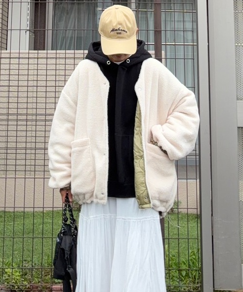 notch.(ノッチ)の「【notch. by KR】リバーシブルボアキルティングJK(ブルゾン・レディース・モカ/ブラック/オリーブ・M)」の6枚目の写真