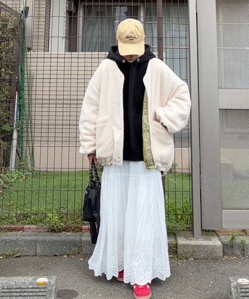 notch.(ノッチ)の「【notch. by KR】リバーシブルボアキルティングJK(ブルゾン・レディース・モカ/ブラック/オリーブ・M)」の12枚目の写真