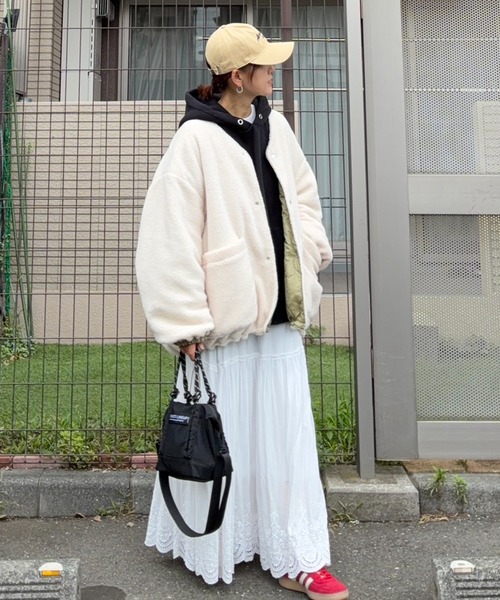 notch.(ノッチ)の「【notch. by KR】リバーシブルボアキルティングJK(ブルゾン・レディース・モカ/ブラック/オリーブ・M)」の11枚目の写真