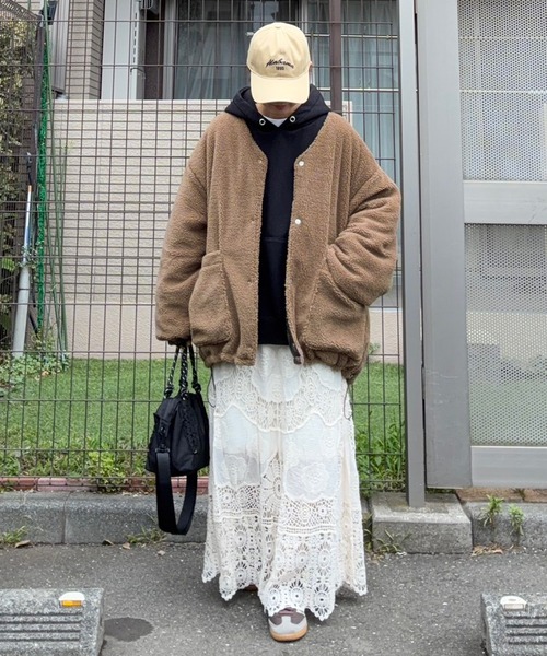 notch.(ノッチ)の「【notch. by KR】リバーシブルボアキルティングJK(ブルゾン・レディース・モカ/ブラック/オリーブ・M)」の22枚目の写真