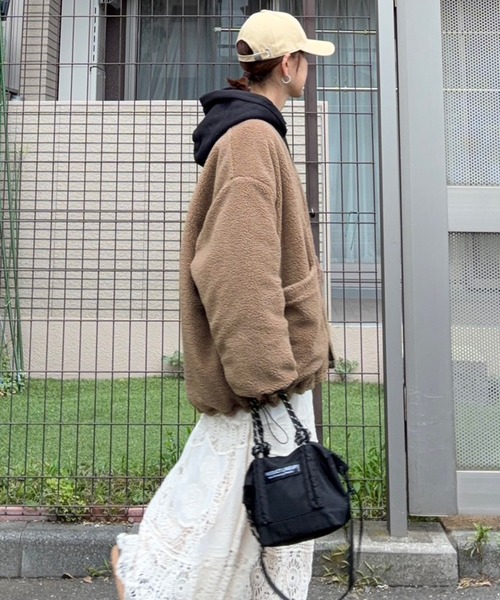 notch.(ノッチ)の「【notch. by KR】リバーシブルボアキルティングJK(ブルゾン・レディース・モカ/ブラック/オリーブ・M)」の20枚目の写真