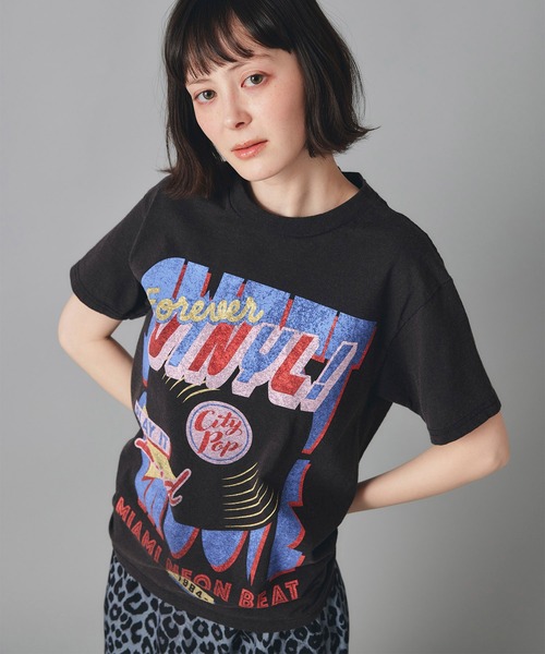 AT THE TRNK(アットザトランク)の「レコードプリント Tシャツ AT THE TRNK(Tシャツ/カットソー・レディース・ブラック/グレー/アイボリー・L/M)」の10枚目の写真