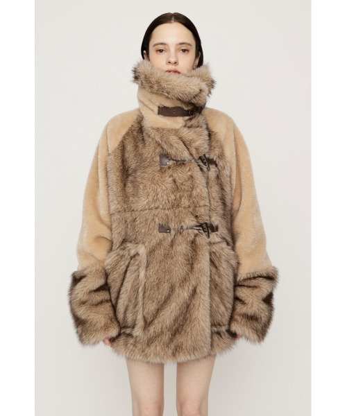 SLY(スライ)の「【AW PRE ORDER 第2弾】MIXED F/FUR OVERSIZED COAT ミックスファーオーバーサイズコート 冬服(ブルゾン・レディース・ベージュ系その他/ブラック・FREE)」の22枚目の写真