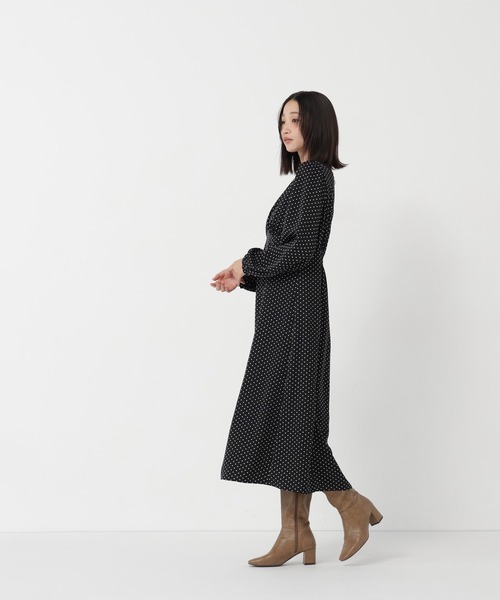 NATURAL BEAUTY BASIC（ナチュラルビューティーベーシック）の「ドットプリントレーストリムワンピース（ワンピース・レディース・ブラック系その他2/ホワイト系その他・FREE）」の5枚目の写真