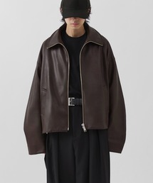 【Neucon】WIDE BOX ZIP LEATHER BLOUSON / ワイドボックスジップレザーブルゾン / ジャケット