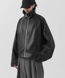 Lui's（ルイス）の「【Neucon】WIDE BOX ZIP LEATHER BLOUSON   ワイドボックスジップレザーブルゾン   ジャケット（ブルゾン）」