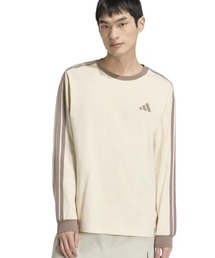 アディダス adidas エッセンシャル プラス ルーズフィット スリーストライプス シングルジャージー 長袖Tシャツ