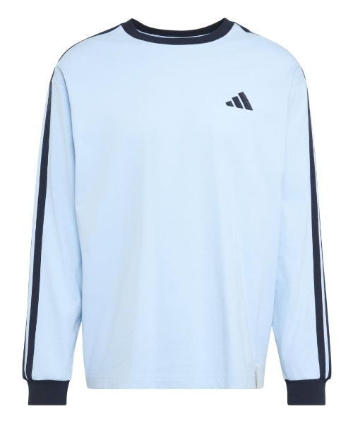 adidas(アディダス)の「アディダス adidas エッセンシャル プラス ルーズフィット スリーストライプス シングルジャージー 長袖Tシャツ(Tシャツ/カットソー・メンズ・サックスブルー/アイボリー・LL/S/M/L/3L)」の11枚目の写真