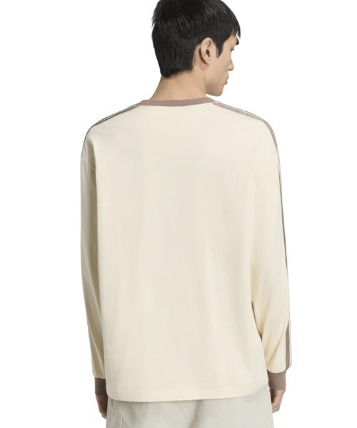 adidas(アディダス)の「アディダス adidas エッセンシャル プラス ルーズフィット スリーストライプス シングルジャージー 長袖Tシャツ(Tシャツ/カットソー・メンズ・サックスブルー/アイボリー・LL/S/M/L/3L)」の7枚目の写真