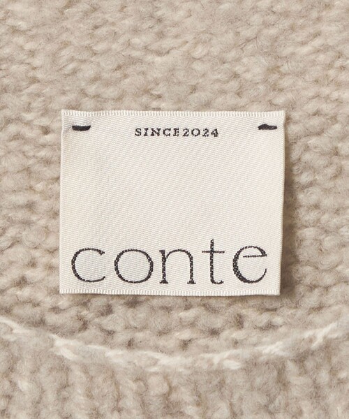 conte(コンテ)の「<conte>ミックス ブークレー ニットプルオーバー(ニット/セーター・レディース・ベージュ/ダークブラウン・FREE)」の8枚目の写真