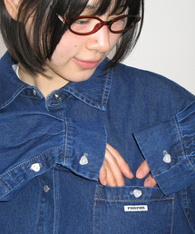 BUTTON POCKET DENIM SHIRT INDIGO BLUE