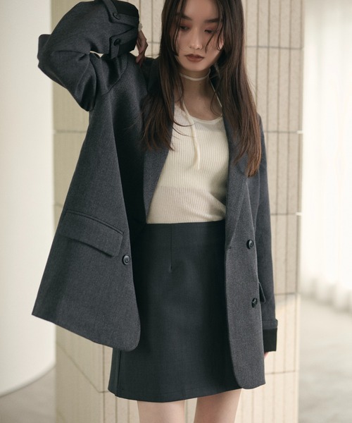 LAULEN（ローレン）の「double tailored jacket /ダブルテーラードジャケット（テーラードジャケット・レディース・カーキ/ブラウン/グレー・FREE）」の4枚目の写真