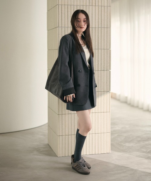 LAULEN（ローレン）の「double tailored jacket /ダブルテーラードジャケット（テーラードジャケット・レディース・カーキ/ブラウン/グレー・FREE）」の14枚目の写真