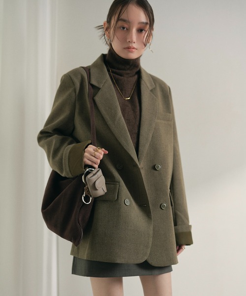 LAULEN（ローレン）の「double tailored jacket /ダブルテーラードジャケット（テーラードジャケット・レディース・カーキ/ブラウン/グレー・FREE）」の22枚目の写真