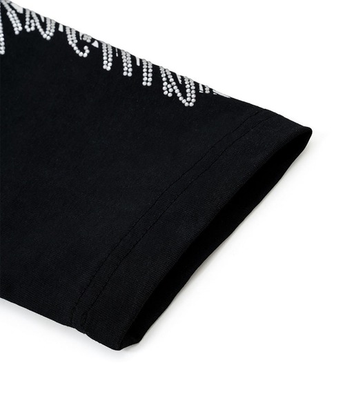 UNKNOWN LONDON(アンノウン・ロンドン)の「Unknown-Cursive Rhinestone Layered Long Sleeve(Tシャツ/カットソー・メンズ・ホワイト/ブラック・FREE)」の6枚目の写真