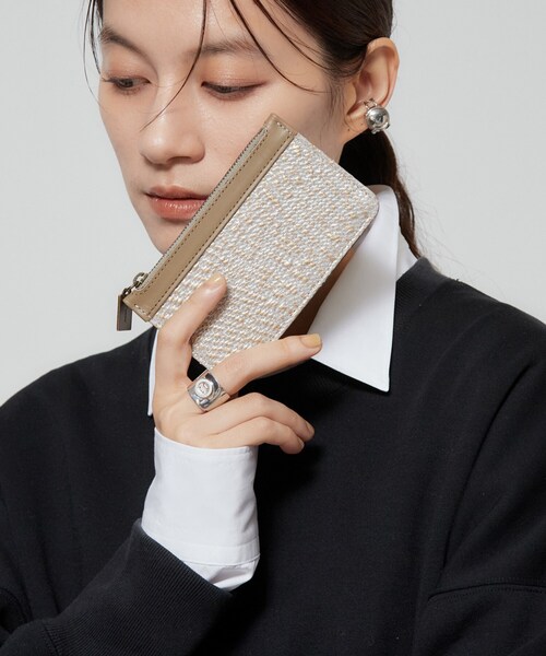 HIROKO HAYASHI(ヒロコハヤシ)の「DAMASCO(ダマスコ)フラグメントケース(財布・レディース・シルバー/ライトグレー・00)」の1枚目の写真