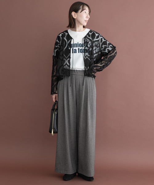 ITEMS URBANRESEARCH(アイテムズ アーバンリサーチ)の「ウールライクイージーパンツ(その他パンツ・レディース・ベージュ/チャコールグレー・FREE)」の15枚目の写真
