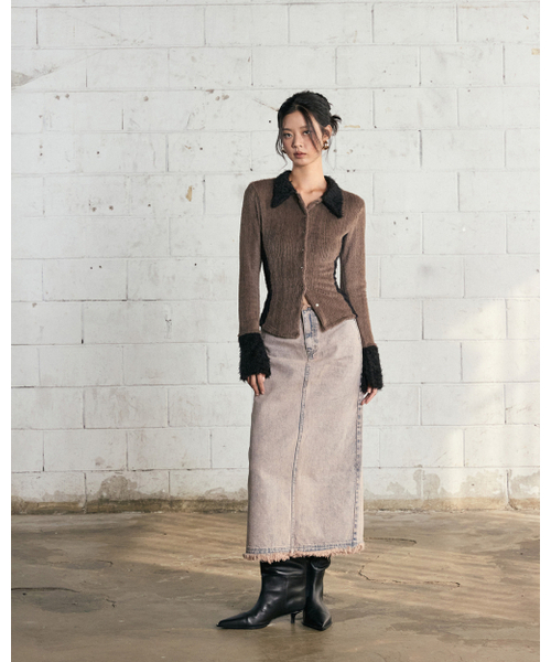 NO EXTRA TOUCH（ノー・エクストラ・タッチ）の「Hairy Fur Cardigan (Brown) / 25WTKC001BR（カーディガン/ボレロ・レディース・その他・SMALL/MEDIUM/X-SMALL）」の5枚目の写真
