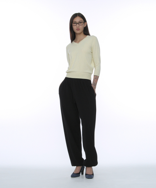 PARTIMENTO WOMEN(パルティメントウィメン)の「PWC フルイドジャージージョガーパンツ_7カラー(スウェットパンツ・レディース・ライトグレー/ミント/アクア/オレンジ/ピンク/ブラック/ブラック系その他・SMALL/MEDIUM/LARGE)」の10枚目の写真