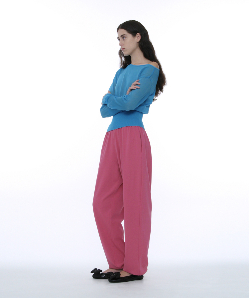 PARTIMENTO WOMEN(パルティメントウィメン)の「PWC フルイドジャージージョガーパンツ_7カラー(スウェットパンツ・レディース・ライトグレー/ミント/アクア/オレンジ/ピンク/ブラック/ブラック系その他・SMALL/MEDIUM/LARGE)」の12枚目の写真