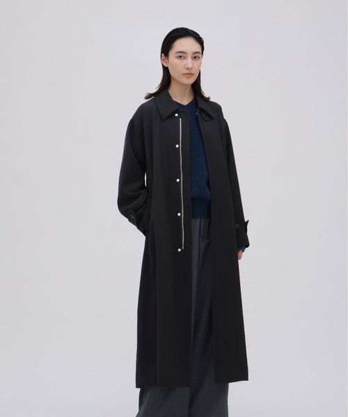 YLEVE(イレーヴ)の「YLEVE / WOOL GABA ZIP COAT(ダウンジャケット/コート・レディース・グレー/ネイビー・0/1)」の6枚目の写真
