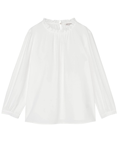 TOKYO SHIRTS(トウキョウシャツ)の「ジョーゼット バンドフリルカラー ブラウス 長袖 レディースデザインシャツ(シャツ/ブラウス・レディース・ホワイト/ベージュ・M/L)」の3枚目の写真