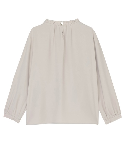 TOKYO SHIRTS(トウキョウシャツ)の「ジョーゼット バンドフリルカラー ブラウス 長袖 レディースデザインシャツ(シャツ/ブラウス・レディース・ホワイト/ベージュ・M/L)」の9枚目の写真