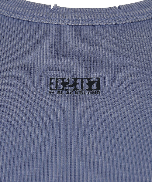 BLACK BLOND（ブラック ブロンド）の「8287 ロゴヴィンテージノースリーブTシャツ（ダスティブルー）（Tシャツ/カットソー・レディース・その他・FREE）」の3枚目の写真