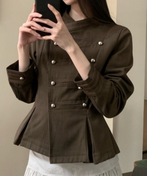 FLINEA（フリネア）の「ナポレオンジャケット（その他アウター・レディース・ネイビー/ブラウン・S/M/L）」の3枚目の写真