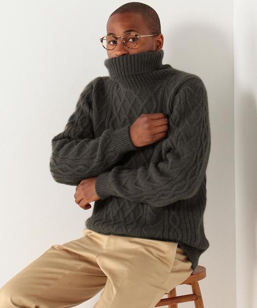 【新品未使用タグ付】ユナイテッドアローズ タートルネック アルパカ アラン編み UNITED ARROWS（ユナイテッドアローズ）の「USET アルパカ アラン