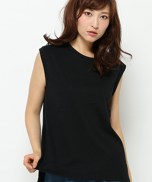 VENCEEXCHANGE（ヴァンスエクスチェンジ）の「ノースリーブクルーネック（Tシャツ/カットソー・レディース・オフホワイト/グレー/ダークグリーン/ブラック/ブラウン/コーラル・MEDIUM）」の3枚目の写真