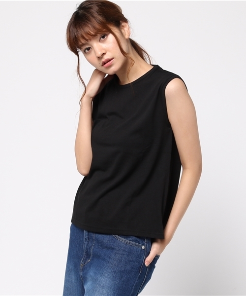 VENCEEXCHANGE（ヴァンスエクスチェンジ）の「ノースリーブクルーネック（Tシャツ/カットソー・レディース・オフホワイト/グレー/ダークグリーン/ブラック/ブラウン/コーラル・MEDIUM）」の17枚目の写真