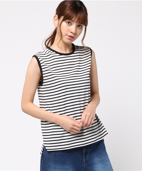 VENCEEXCHANGE（ヴァンスエクスチェンジ）の「ノースリーブクルーネック（Tシャツ/カットソー・レディース・オフホワイト/グレー/ダークグリーン/ブラック/ブラウン/コーラル・MEDIUM）」の15枚目の写真