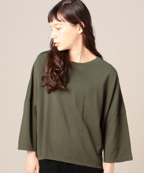 BEAUTY&YOUTH UNITED ARROWS(ビューティーアンドユースユナイテッドアローズ)の「BY ウラケビッグドルマン8分袖カットソー◆(Tシャツ/カットソー・レディース・ナチュラル/オレンジ系その他/オリーブ/ネイビー・FREE)」の3枚目の写真