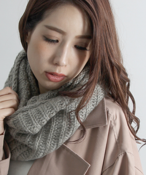 WEGO（ウィゴー）の「WEGO/プレーンスヌード（ネックウォーマー/スヌード・メンズ・ブラック/サックスブルー/ワイン/ライトピンク/杢グレー/ライトイエロー/ネイビー/ライトパープル/ブルー/ピンク/レッド/ホワイト/ベージュ/ダークグレー/ダークベージュ・FREE）」の4枚目の写真